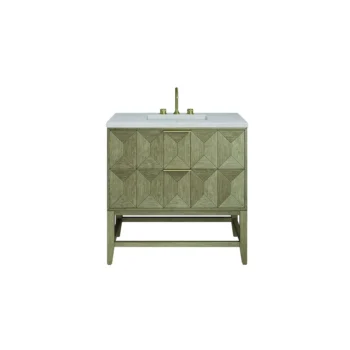 Emmeline 36" Single Vanity, Pebble Oak w/ 3 CM Eternal Serena Top - Image 2