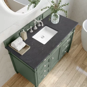 Brittany 48" Single Vanity, Smokey Celadon w/ 3 CM Charcoal Soapstone Top - Image 5