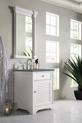 Savannah 26" Single Vanity, Bright White w/ 3 CM Cala Blue Top - Image 3