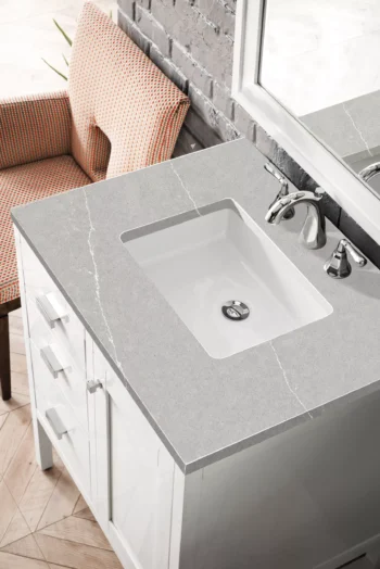 Addison 30" Single Vanity, Glossy White w/ 3 CM Eternal Serena Top - Image 3