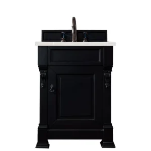 Brookfield 26″ Single Vanity, Antique Black w/ 3 CM Eternal Serena Quartz Top