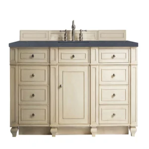 Bristol 60″ Single Vanity, Vintage Vanilla w/ 3 CM Charcoal Soapstone Quartz Top