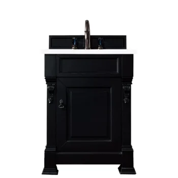Brookfield 26" Single Vanity, Antique Black w/ 3 CM White Zeus Quartz Top