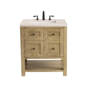 Breckenridge 30″ Single Vanity, Light Natural Oak w/ 3 CM Eternal Marfil Top