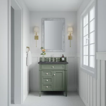 Brittany 30" Single Vanity, Smokey Celadon w/ 3 CM Charcoal Soapstone Top - Image 3