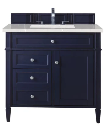 Brittany 36" Single Vanity, Victory Blue w/ 3 CM Eternal Serena Quartz Top