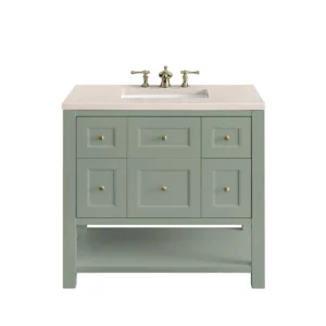 Breckenridge 36″ Single Vanity, Smokey Celadon w/ 3 CM Eternal Marfil Top