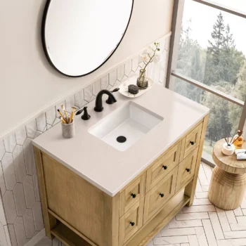 Breckenridge 36" Single Vanity, Light Natural Oak w/ 3 CM Eternal Marfil Top - Image 5