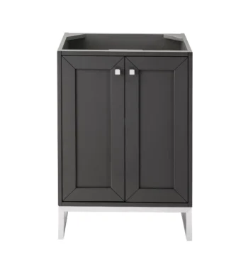 Chianti 24" Single Vanity Cabinet, Mineral Gray, Brushed Nickel