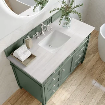 Brittany 48" Single Vanity, Smokey Celadon w/ 3 CM Arctic Fall Top - Image 5