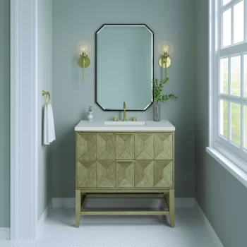 Emmeline 36" Single Vanity, Pebble Oak w/ 3 CM Eternal Serena Top - Image 3