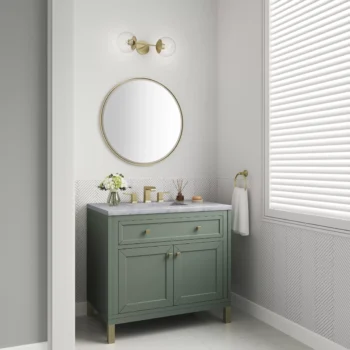 Chicago 36" Single Vanity, Smokey Celadon w/ 3 CM Carrara Marble Top - Image 5