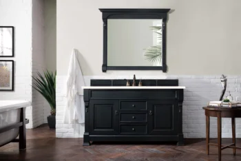 Brookfield 60" Single Vanity, Antique Black w/ 3 CM Eternal Marfil Quartz Top - Image 2