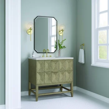 Emmeline 36" Single Vanity, Pebble Oak w/ 3 CM Eternal Serena Top - Image 4