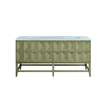 Emmeline 72" Double Vanity, Pebble Oak w/ 3 CM Carrara Marble Top