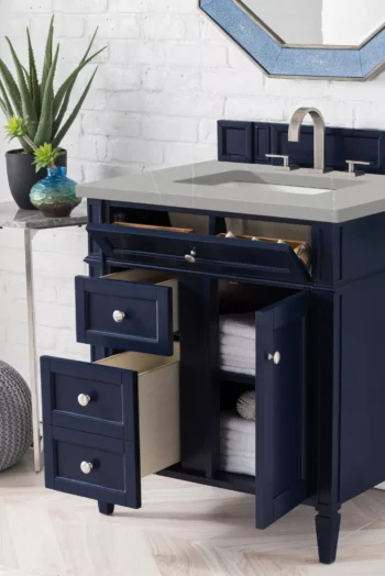 Brittany 30" Single Vanity, Victory Blue w/ 3 CM Eternal Serena Quartz Top - Image 4