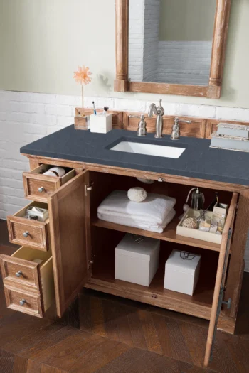 Providence 48" Single Vanity, Driftwood w/ 3 CM Charcoal Soapstone Quartz Top - Image 4
