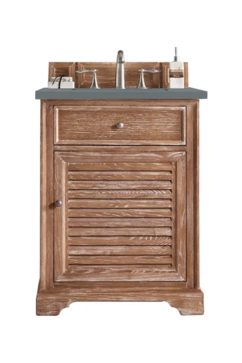 Savannah 26" Single Vanity, Driftwood w/ 3 CM Cala Blue Top