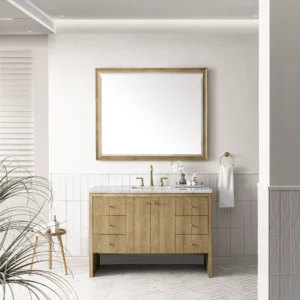 Hudson 48″ Single Vanity, Light Natural Oak w/ 3 CM Arctic Fall Top