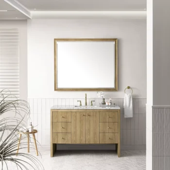 Hudson 48" Single Vanity, Light Natural Oak w/ 3 CM Arctic Fall Top