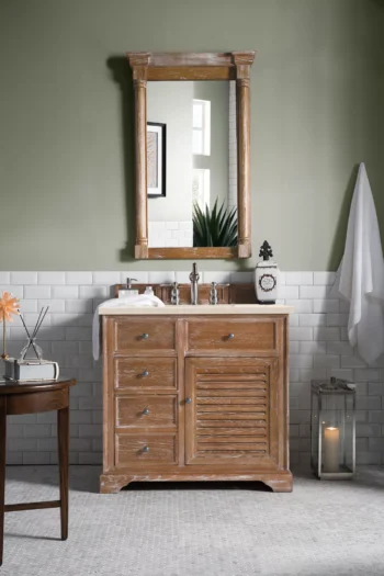 Savannah 36" Single Vanity, Driftwood w/ 3 CM Eternal Marfil Quartz Top - Image 2