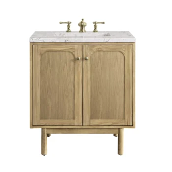 Laurent 30" Single Vanity, Light Natural Oak w/ 3 CM Eternal Jasmine Pearl Top