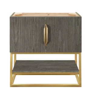 Columbia 31.5″ Single Vanity Cabinet, Ash Gray, Radiant Gold