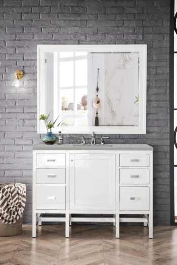 Addison 48" Single Vanity, Glossy White w/ 3 CM Eternal Serena Top - Image 2