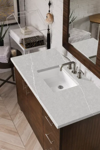 Metropolitan 48" Single Vanity, American Walnut w/ 3 CM Eternal Serena Quartz Top - Image 3
