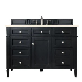 Brittany 48" Single Vanity, Black Onyx w/ 3 CM Eternal Marfil Quartz Top