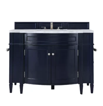 Brittany 46" Single Vanity, Victory Blue w/ 3 CM Carrara Marble Top