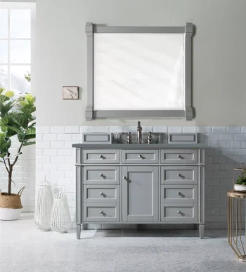 Brittany 48" Single Vanity, Urban Gray w/ 3 CM Cala Blue Quartz Top - Image 2
