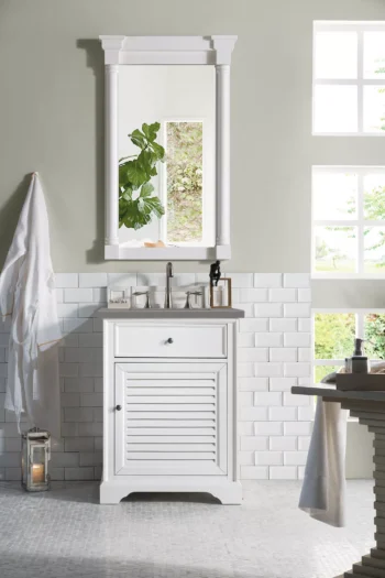 Savannah 26" Single Vanity, Bright White w/ 3 CM Grey Expo Top - Image 2