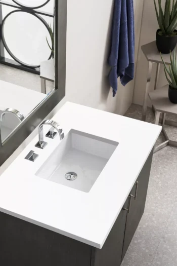 Metropolitan 36" Single Vanity, Silver Oak w/ 3 CM White Zeus Quartz Top - Image 3