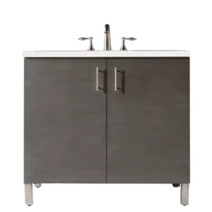 Metropolitan 36″ Single Vanity, Silver Oak w/ 3 CM Eternal Serena Quartz Top
