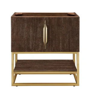 Columbia 31.5″ Single Vanity Cabinet, Coffee Oak, Radiant Gold