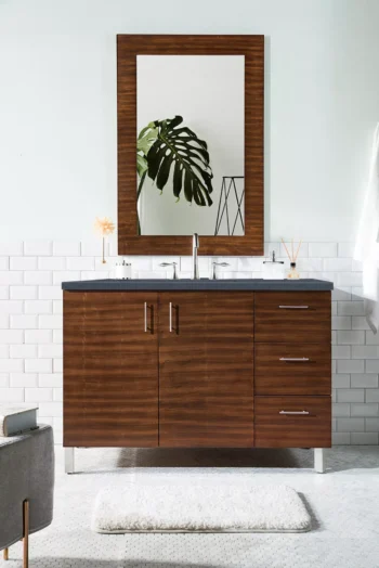 Metropolitan 48" Single Vanity, American Walnut w/ 3 CM Charcoal Soapstone Quartz Top - Image 2