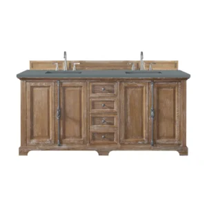 Providence 72″ Double Vanity, Driftwood w/ 3 CM Cala Blue Top