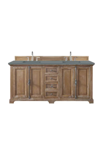 Providence 72" Double Vanity, Driftwood w/ 3 CM Cala Blue Top