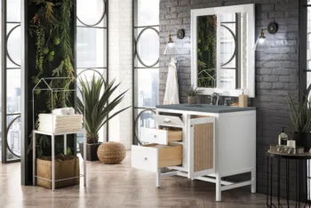 Addison 36" Single Vanity, Glossy White w/ 3 CM Cala Blue Top - Image 4