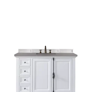 Providence 48″ Single Vanity, Bright White w/ 3 CM Grey Expo Top