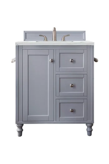 Copper Cove Encore 30" Single Vanity, Silver Gray w/ 3 CM Ethereal Noctis Quartz Top