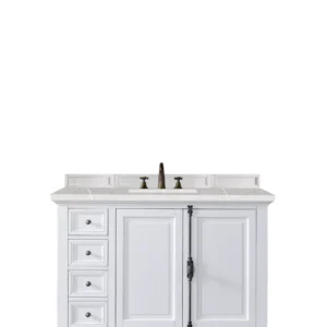 Providence 48″ Single Vanity, Bright White w/ 3 CM Eternal Serena Top