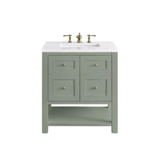 Breckenridge 30″ Single Vanity, Smokey Celadon w/ 3 CM Arctic Fall Top