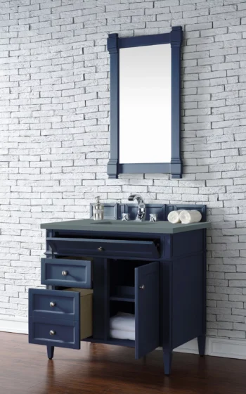 Brittany 36" Single Vanity, Victory Blue w/ 3 CM Cala Blue Top - Image 4