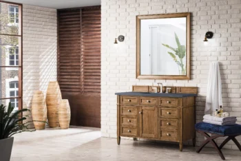Brittany 48" Single Vanity, Saddle Brown w/ 3 CM Charcoal Soapstone Quartz Top - Image 3