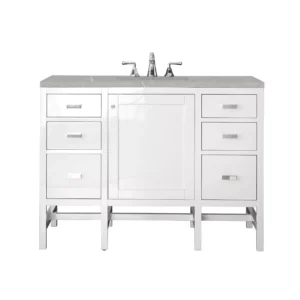 Addison 48″ Single Vanity, Glossy White w/ 3 CM Eternal Serena Top
