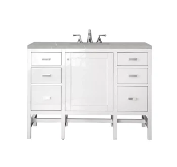 Addison 48" Single Vanity, Glossy White w/ 3 CM Eternal Serena Top