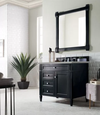 Brittany 36" Single Vanity, Black Onyx w/ 3 CM Eternal Serena Quartz Top - Image 3