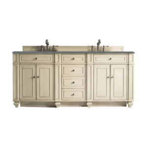 Bristol 72″ Double Vanity, Vintage Vanilla w/ 3 CM Cala Blue Top